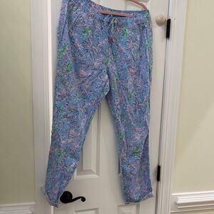 Lilly Pulitzer Blue Floral Women's pants XL